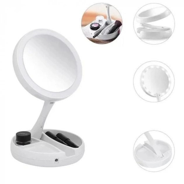 Настольное зеркало для макияжа с подсветкой Led и увеличением My Fold Away Mirror