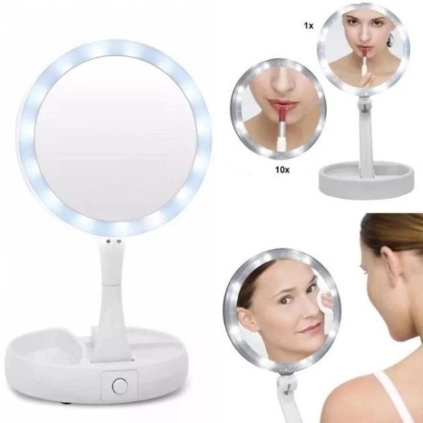 Настольное зеркало для макияжа с подсветкой Led и увеличением My Fold Away Mirror