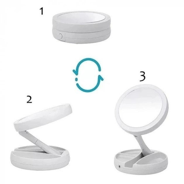 Настольное зеркало для макияжа с подсветкой Led и увеличением My Fold Away Mirror