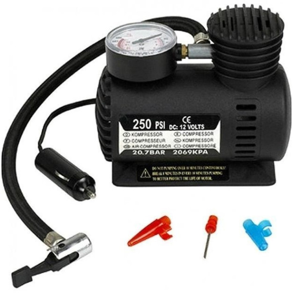 Автомобильный насос с манометром Air Compressor DC-12V 250 PSI  компрессор