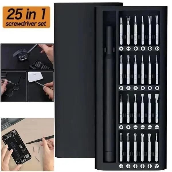 Набор отверток для ремонта телефонов 25 в 1 Torx Hex Precision DIY с кейсом, магнитные биты