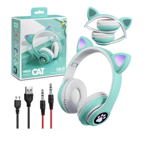 Наушники CAT с кошачьими ушками Bluetooth 400 мАч ( MP3/ FM )