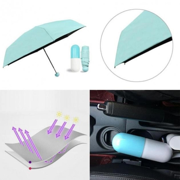 Мини зонт складной механический в футляре Capsule Umbrella
