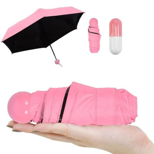 Мини зонт складной механический в футляре Capsule Umbrella