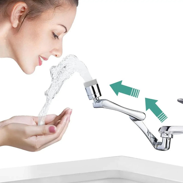 Насадка на кран для смесителя Аэратор  Faucet splash head. Поворотная головка на 1080 градусов 2 режима