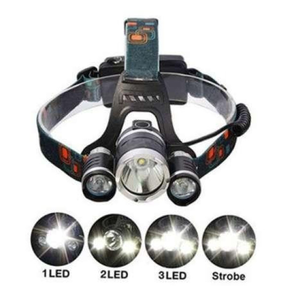 Фонарь налобный  Bailong Rj-3000 T6 на 3 LED лампы