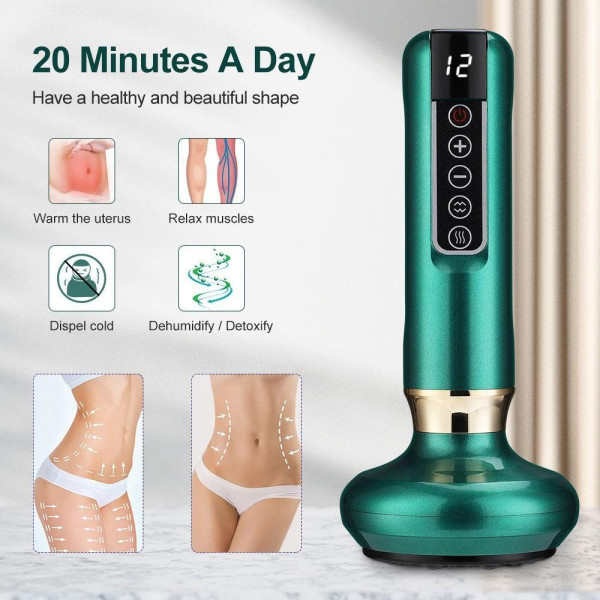 Аккумуляторный вакуумный массажер Cupping Massage Instrument MAG-742 с инфракрасным нагреванием
