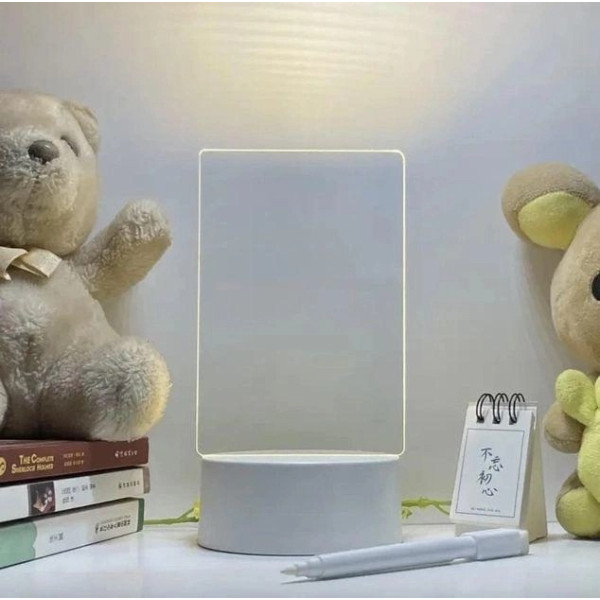 Ночник, светильник, доска для заметок 12,5 х 17,5 см, питание от USB, 3 оттенка подсветки, с меловым маркером