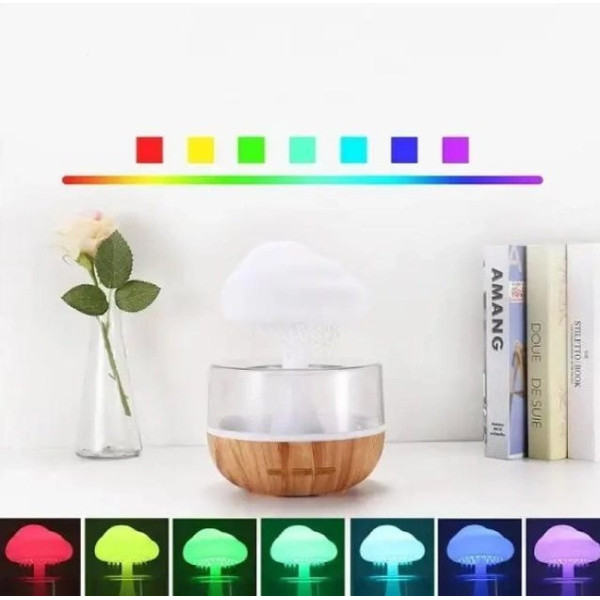 Увлажнитель воздуха Гриб RAIN HUMIDIFIER и ночник с эффектом дождя и подсветкой