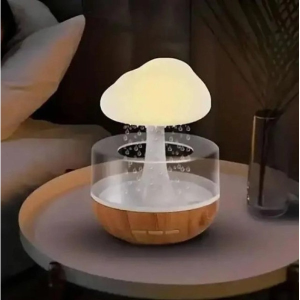 Увлажнитель воздуха Гриб RAIN HUMIDIFIER и ночник с эффектом дождя и подсветкой