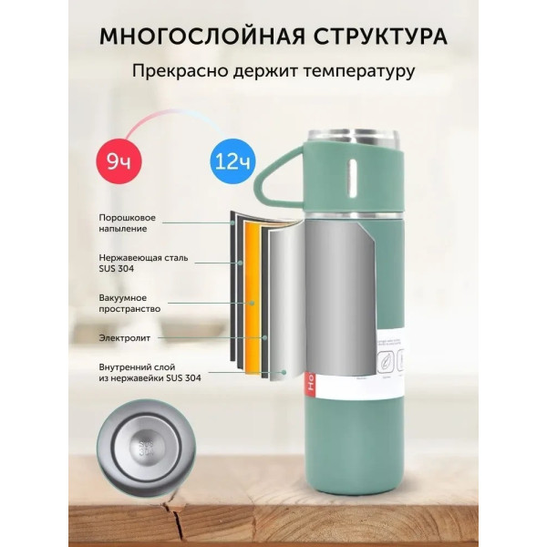 Термос + 2 чашки Vacuum cup LY-526