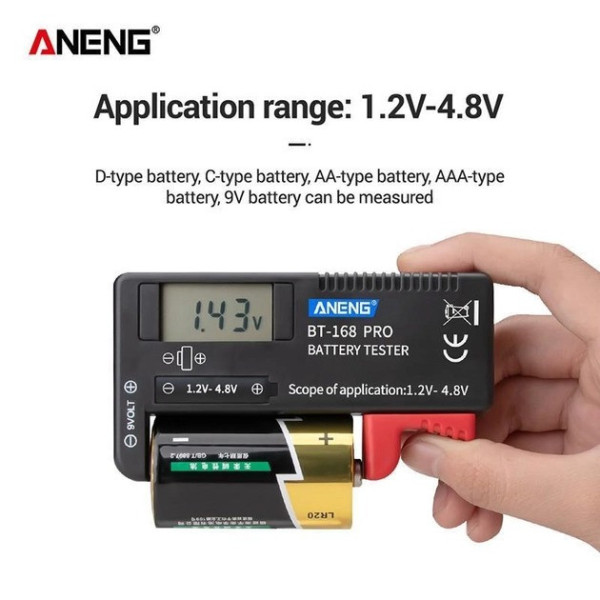 Тестер батареи аккумулятора электронная ANENG BT-168 PRO тестер батареи 18650