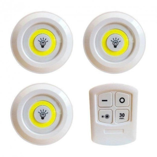 Комплект LED светильников с пультом и таймером LED light with Remote Control Set (3 светильника)