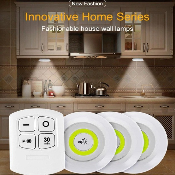 Комплект LED светильников с пультом и таймером LED light with Remote Control Set (3 светильника)