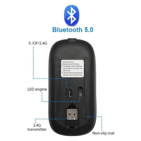 Компьютерная мышь с аккумулятором Bluetooth + 2.4GHz беспроводная X-Game