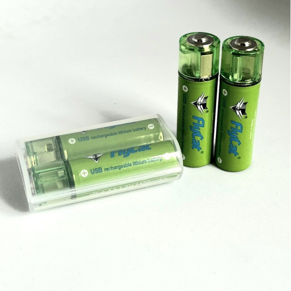 Аккумулятор USB FluCat AA 1.5V 1450 mAh 2 шт. в комплекте USB аккумуляторная батарейка