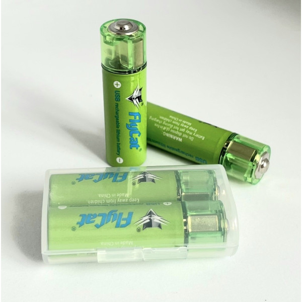 Аккумулятор USB FluCat AA 1.5V 1450 mAh 2 шт. в комплекте USB аккумуляторная батарейка