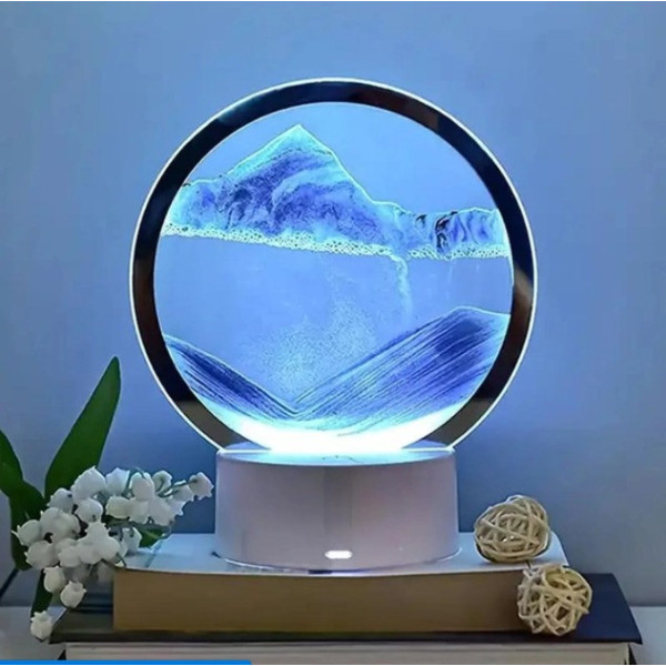 Настольная песочная лампа, ночник в виде песочных часов RGB песочные часы 3D картина