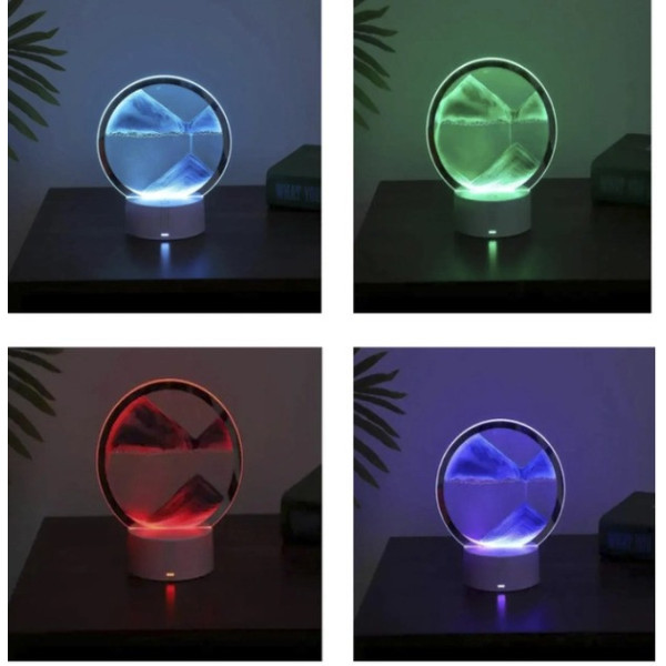 Настольная песочная лампа, ночник в виде песочных часов RGB песочные часы 3D картина