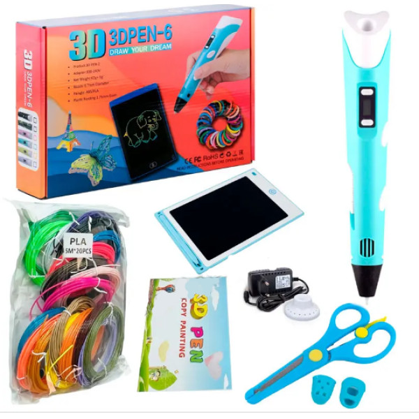 Детский набор 3D ручка Pen 6+ планшет для рисования 3D PEN AND436 набор для творчества