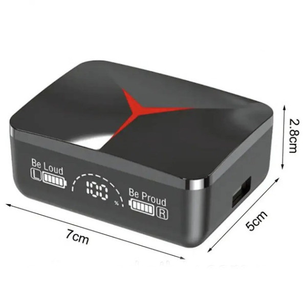 Наушники беспроводные сенсорные Bluetooth M90 Pro с кейсом PowerBank