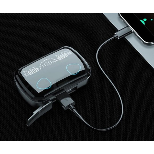 Беспроводные TWS наушники Bluetooth 5.1 True Wireless M10. Кейс повербанк с LED дисплеем