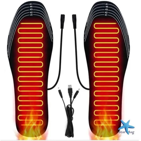 Стельки с подогревом универсальные USB  35-40 Черные