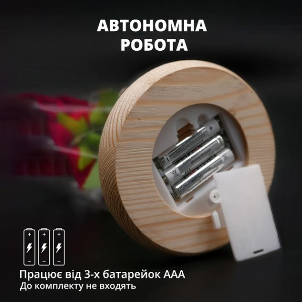 Искусственная роза в колбе с LED подсветкой, ночник лед диодный светильник вечная роза