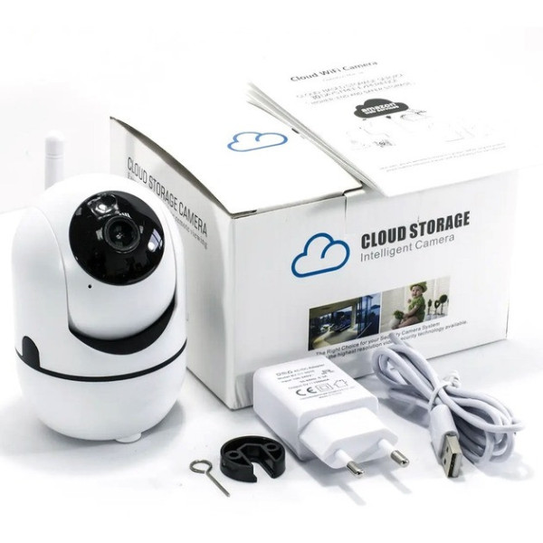 Беспроводная поворотная IP камера видеонаблюдения QC011 WiFi для дома со звуком и ночным видением