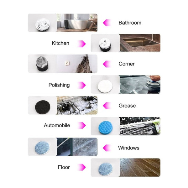 Электрическая щетка для уборки Cleaning Brush 7в1, беспроводная многофункциональная