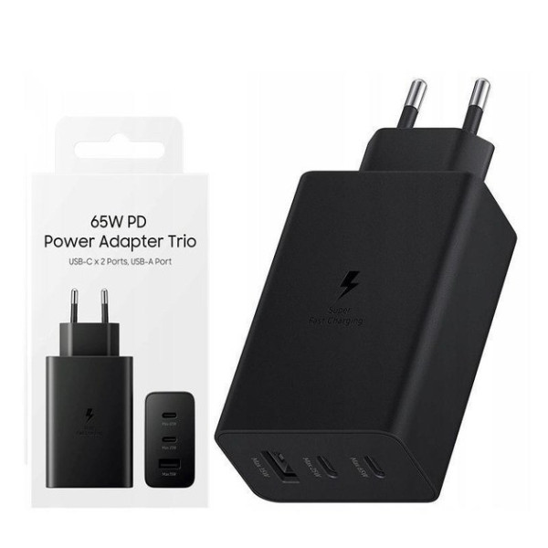 Сетевое зарядное устройство 65W, Зарядное устройство 65W Trio 2xUSB-C