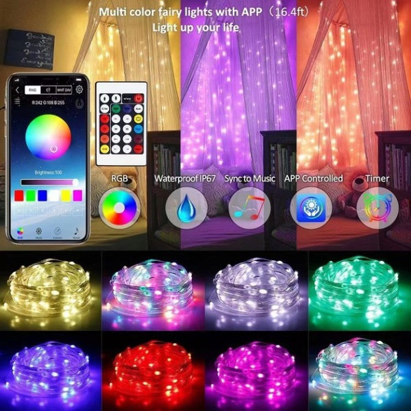 Светодиодная лента с пультом 10м RGB водонепроницаемая