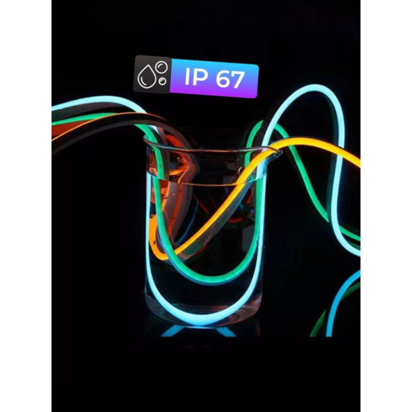 Гибкая неоновая лента 5 метров USB, управление с телефона + пульт с Bluetooth приложением