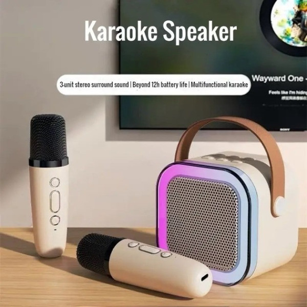 Портативная Bluetooth-колонка для караоке с сабвуфером и беспроводной микрофоном