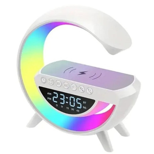 Лампа ночник  Light Sound Machine 5 в 1 с беспроводной зарядкой 15W, будильником и Bluetooth колонкой