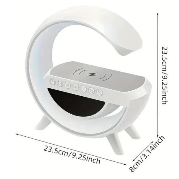 Лампа ночник  Light Sound Machine 5 в 1 с беспроводной зарядкой 15W, будильником и Bluetooth колонкой
