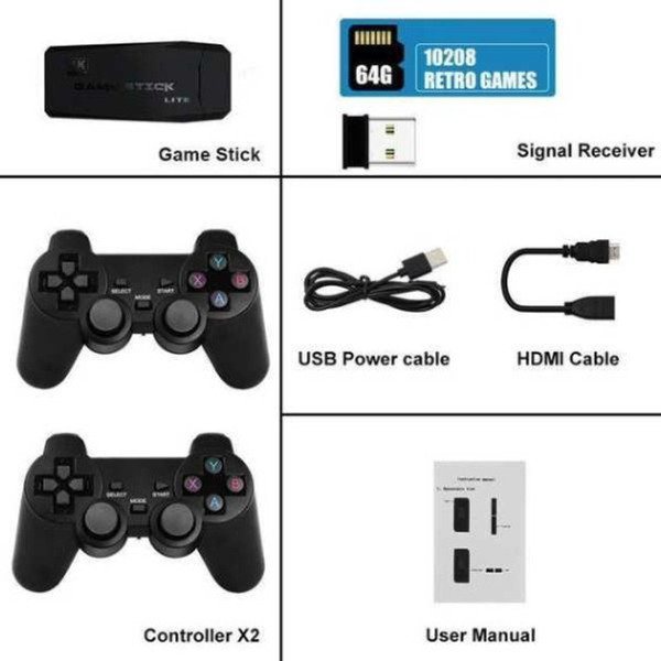 Портативная игровая консоль Stick HDMI / Ретроконсоль с беспроводным контроллером 2.4G
