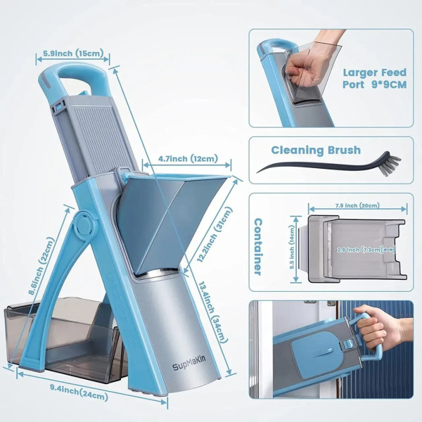 Многофункциональная овощерезка с регулируемой толщиной нарезки Vegetable cutter 223-6 с контейнером