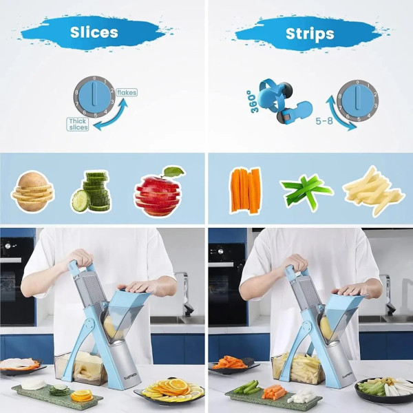 Многофункциональная овощерезка с регулируемой толщиной нарезки Vegetable cutter 223-6 с контейнером