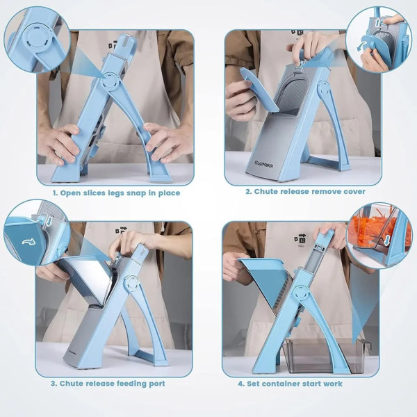 Многофункциональная овощерезка с регулируемой толщиной нарезки Vegetable cutter 223-6 с контейнером