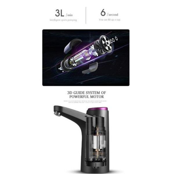 Помпа для воды с аккумулятором и выбором объема SUPRETTO Black