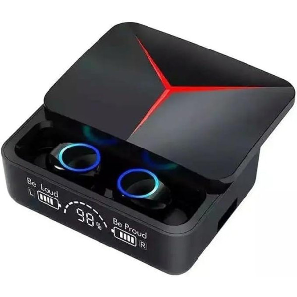Вакуумные наушники bluetooth 5.3 с RGB LED подсветкой Беспроводные наушники TWS M90 Pro с зарядным кейсом