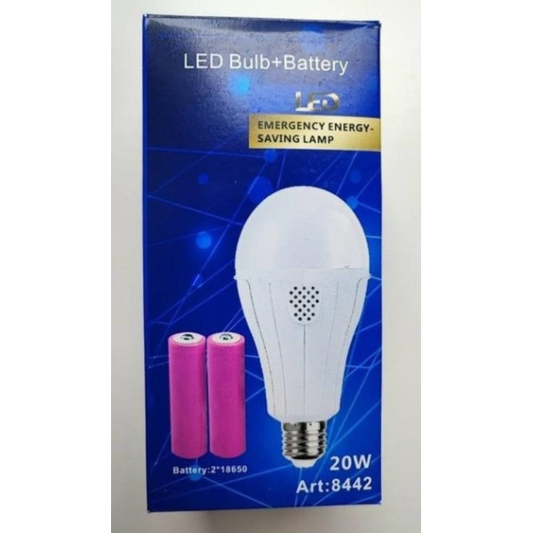 Лампочка с аккумулятором E27 2 x18650 20w / Энергосберегающая лампочка Led лампа