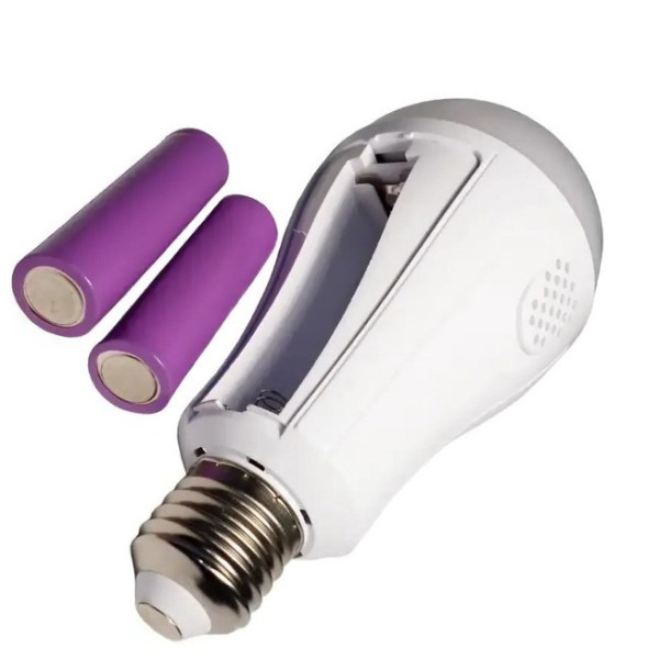 Лампочка с аккумулятором E27 2 x18650 20w / Энергосберегающая лампочка Led лампа
