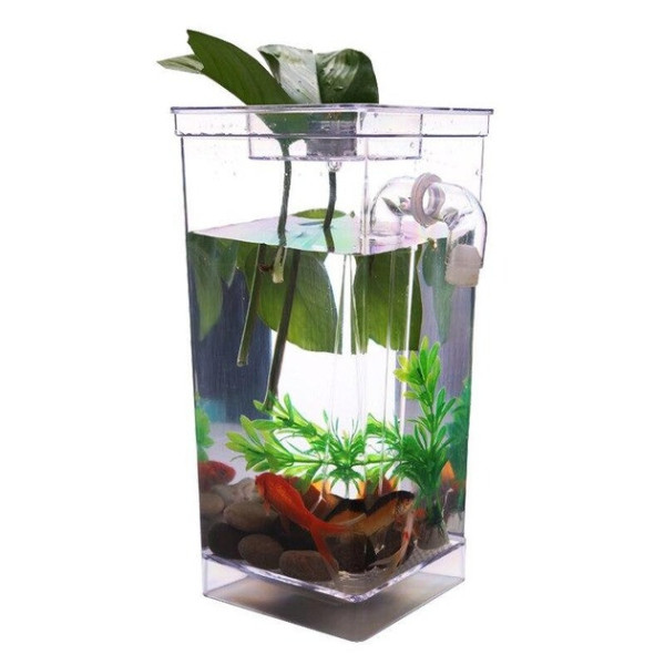 Аквариум для рыбок маленький My Fun Fish 7709 с системой самоочистки 2л