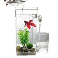Аквариум для рыбок маленький My Fun Fish 7709 с системой самоочистки 2л
