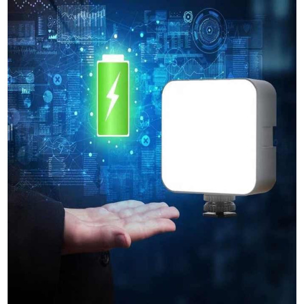 Лампа для селфи LED клипса White для фото и видео съемки студийный светильник аккумуляторный