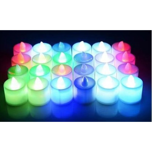 Электронные LED свечи набор 24 штуки разноцветные свечи ночники