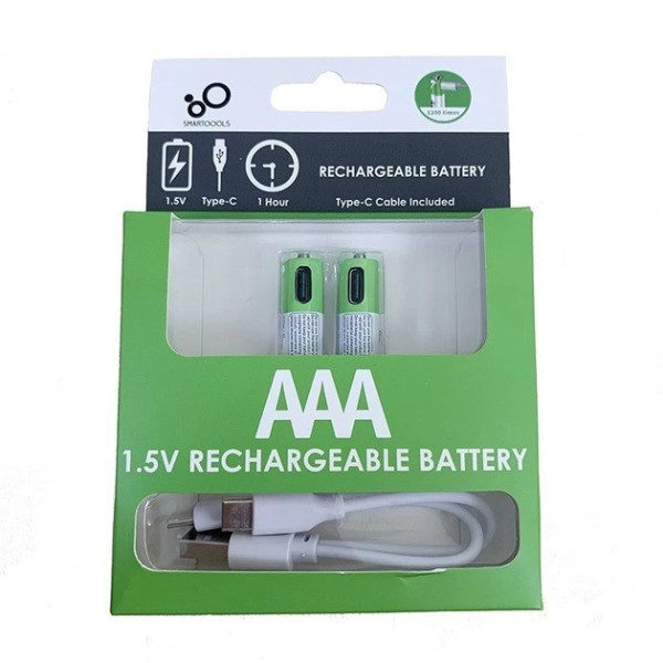 Батарейки AAA Smartools USB Type-C 1.5V 750mWh комплект 2 штуки