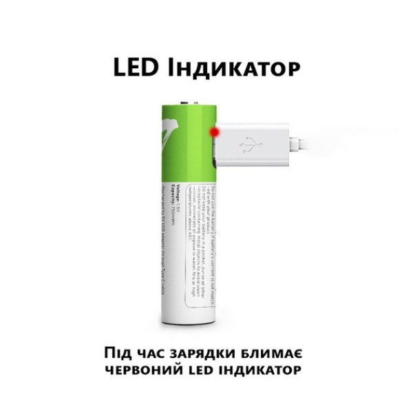 Батарейки AAA Smartools USB Type-C 1.5V 750mWh комплект 2 штуки